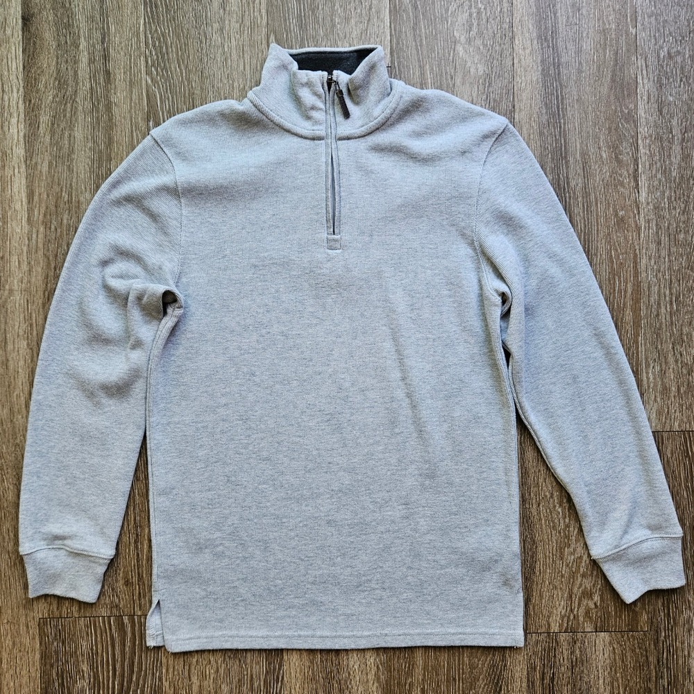 Amazon Essentials Mens Quarter Zip Pullover Sweater Gray XS